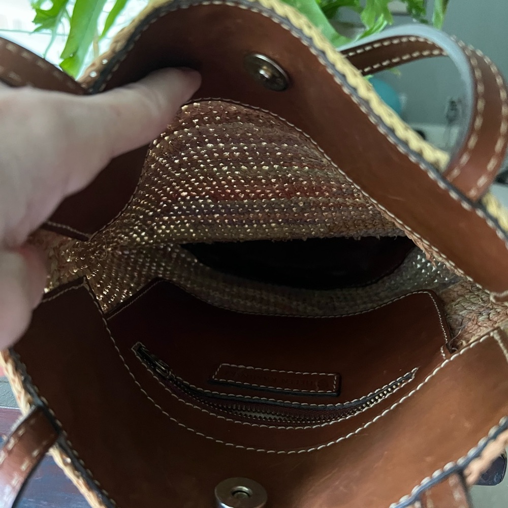 Helen Kaminski Madagascar Raffia and Leather Bucket Bag EUC - Picture 3 of 6